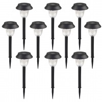 1 Set of 10 Plastic Garden LED Color Changing Solar Lawn Lights Pathway Outdoor