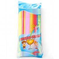 100pcs Colorful Art Straws Fruit Summer Party Colorful Cocktail Drink Straw Fun