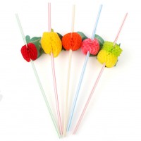 50pcs Colorful Fruit Style Straws Summer Party Cocktail Disposable Drink Straw