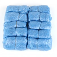 100pcs Disposable Blue Plastic Shoe Covers Carpet Cleaning Overshoe