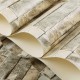 10M Slate Stone&Brick Patterned 3D Effect Vinyl Wallpaper Roll Decor Gray Color
