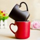 Coffee Milk Mug Ceramics Heart Shape Handle Heat Sensitive Color Changing Cup