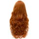 2735 Cosplay COS Wig Sideswept Bangs Long Curly Hair Golden Brown