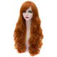 2735 Cosplay COS Wig Sideswept Bangs Long Curly Hair Golden Brown