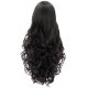 80cm 1# Cosplay COS Wig Sideswept Bangs Long Curly Hair Black