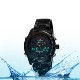 9024 Quartz Stainless Steel Wristband Dual Display Wrist Watch