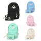 2PCS/SET Women Canvas Backpack Casual Teenage Girls Students School Bag