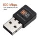 600Mbps Dual Band Wireless Network Card Computer Mini USB WiFi Adapter