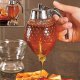 200ML Glass 1 Cup Bee Hive Acrylic Honey Syrup Dispenser Jar With Stand