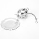 Stainless Steel Teapot Tea Infuser Spice Drink Strainer Herbal Filter+Tray