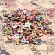 100pcs Star Pattern 2 Holes Wood Buttons Sewing Scrapbooking Sewing Buttons