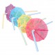 50 pcs art umbrella drinking straw