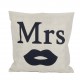 1 pair Vintage Mr Mrs Bearded Lips Couple Linen Pillow Case Sofa Home Decor